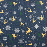 Wide Width Printed Cotton - HOLIDAY TOWN - 010 - Navy