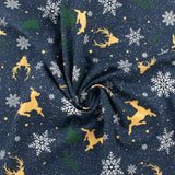 Wide Width Printed Cotton - HOLIDAY TOWN - 010 - Navy