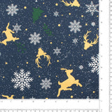 Wide Width Printed Cotton - HOLIDAY TOWN - 010 - Navy