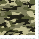 Popeline de Coton Imprimé - <WINNIE> - 008 - Camouflage Vert/Gris