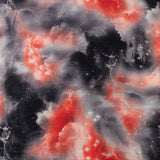 Tricot imprimé et brossé - <DAHLIA> - 002 - Noir/Rouge