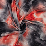 Tricot imprimé et brossé - <DAHLIA> - 002 - Noir/Rouge