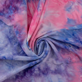 Tricot imprimé et brossé - <DAHLIA> - 003 - Bleu/Pink