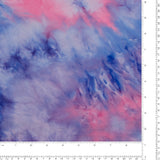 Tricot imprimé et brossé - <DAHLIA> - 003 - Bleu/Pink