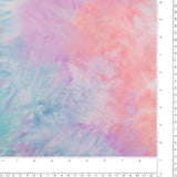 Tricot imprimé et brossé - <DAHLIA> - 004 - Bleu Pâle/Rose