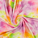 Tricot imprimé et brossé - <DAHLIA> - 005 - Rose