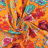 Tricot imprimé et brossé - <DAHLIA> - 007 - Orange