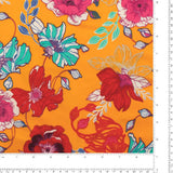 Tricot imprimé et brossé - <DAHLIA> - 007 - Orange