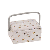 Panier de couture format moyen  motif abeilles