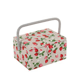 Panier de couture format moyen  motif fraises
