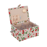 Panier de couture format moyen  motif fraises