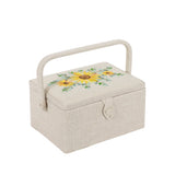 Medium Sewing Basket - Embroideried Eucalyptus