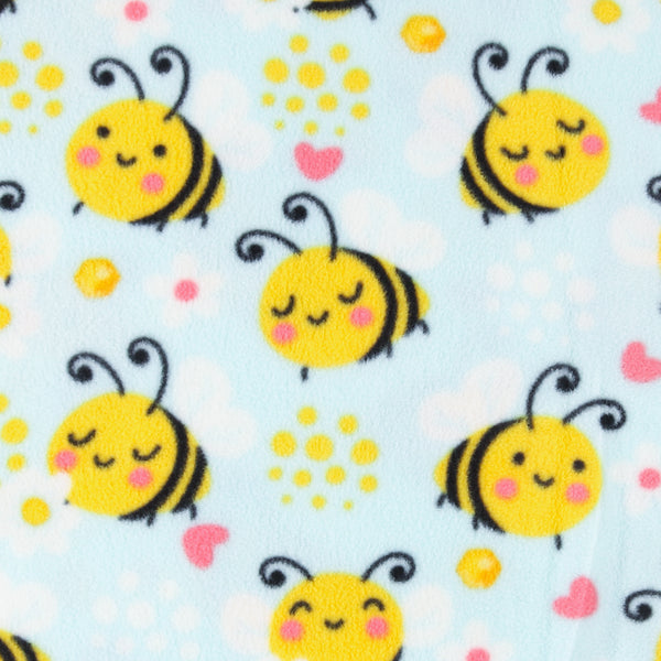 Mountain Fleece Prints Baby - Happy Bees - 016 - Sky