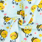 Mountain Fleece Prints Baby - Happy Bees - 016 - Sky