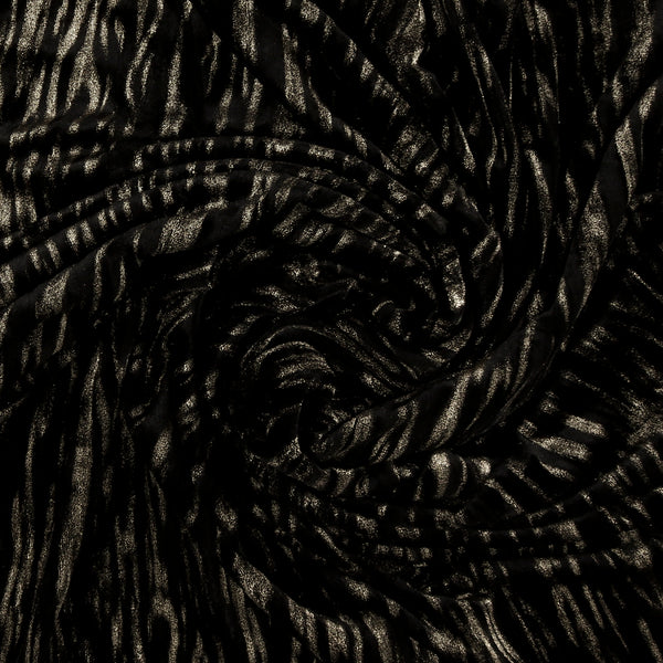 Velours métalisé plissé - VIENNA - 001 - Noir