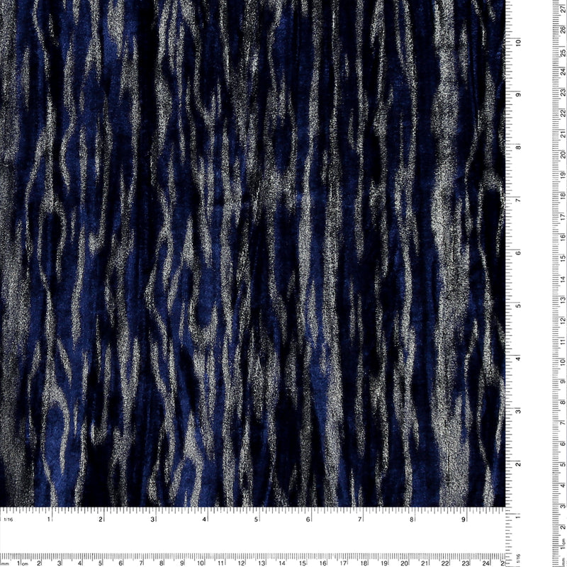 Pleated Velvet Foil - VIENNA - 002 - Navy