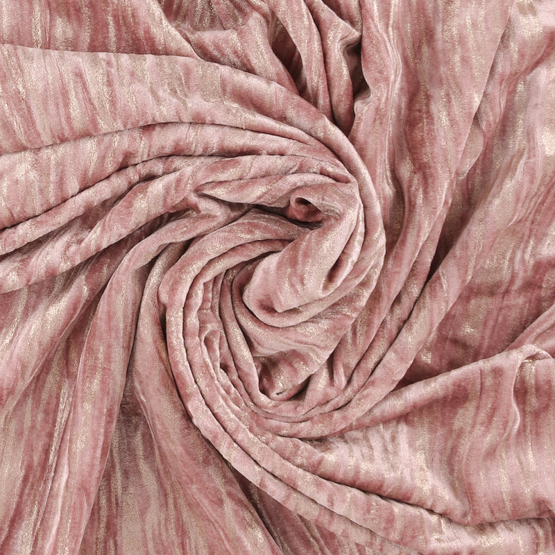 Velours métalisé plissé - VIENNA - 004 - Rose