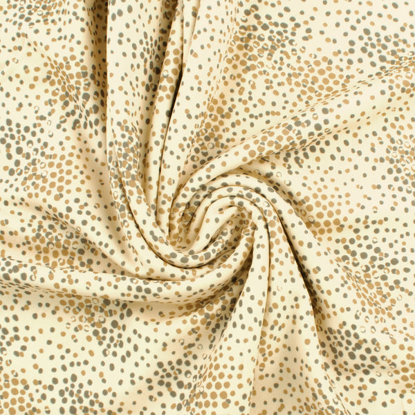 Crêpe scuba imprimé - NORA - 004 - Ivoire