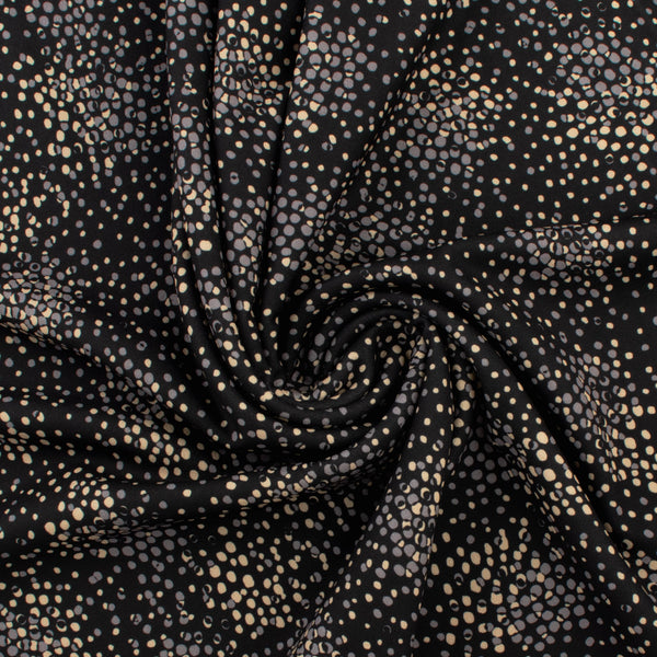 Crêpe scuba imprimé - NORA - 005 - Noir