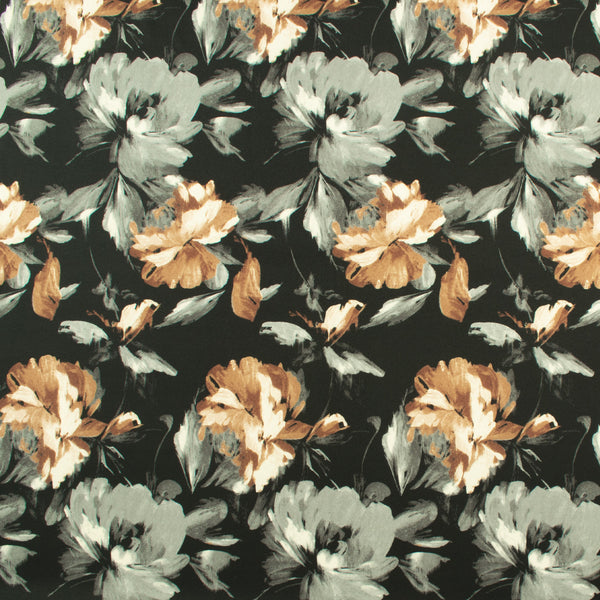 Crêpe scuba imprimé - NORA - 007 - Noir