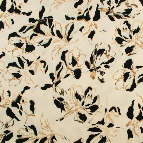 Crêpe scuba imprimé - NORA - 011 - Ivoire