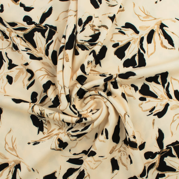 Crêpe scuba imprimé - NORA - 011 - Ivoire