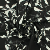 Crêpe scuba imprimé - NORA - 012  - Noir