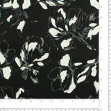 Crêpe scuba imprimé - NORA - 012  - Noir