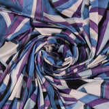 Tricot imprimé - AZALÉE - 008 - Bleu Poussière