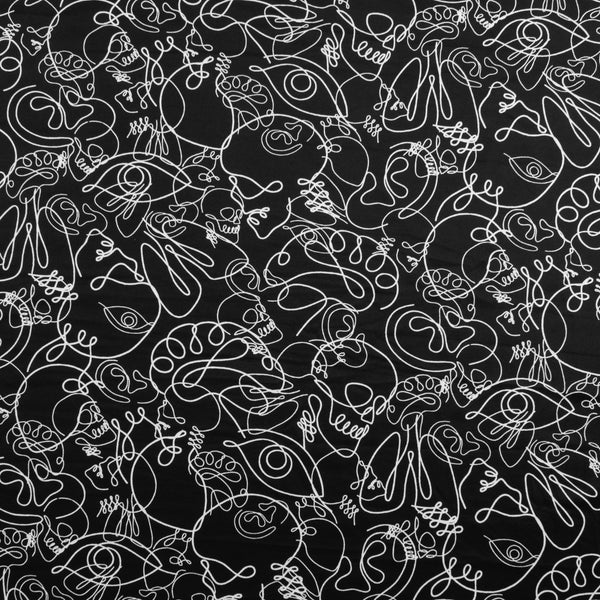 Tricot imprimé - ARIELLE - 003 - Noir