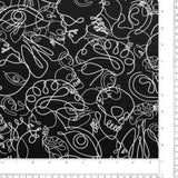 Tricot imprimé - ARIELLE - 003 - Noir