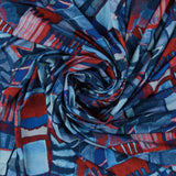 Tricot imprimé - CAMÉLIA - 011 - Bleu