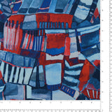 Tricot imprimé - CAMÉLIA - 011 - Bleu