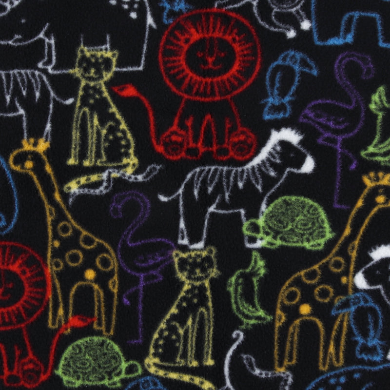 Mountain Fleece Prints Baby - Zoo Pals - 004 - Black