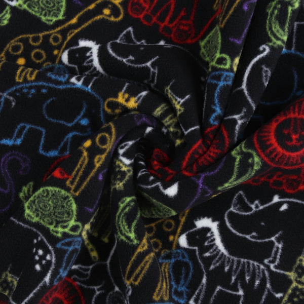 Mountain Fleece Prints Baby - Zoo Pals - 004 - Black