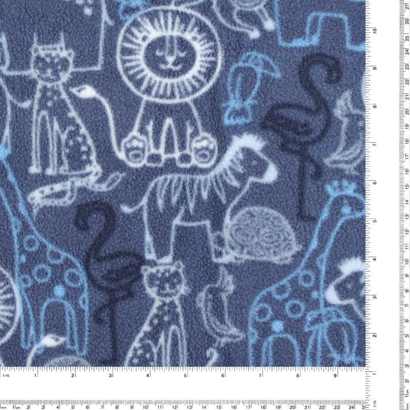 Mountain Fleece Prints Baby - Zoo Pals - 005 - Denim