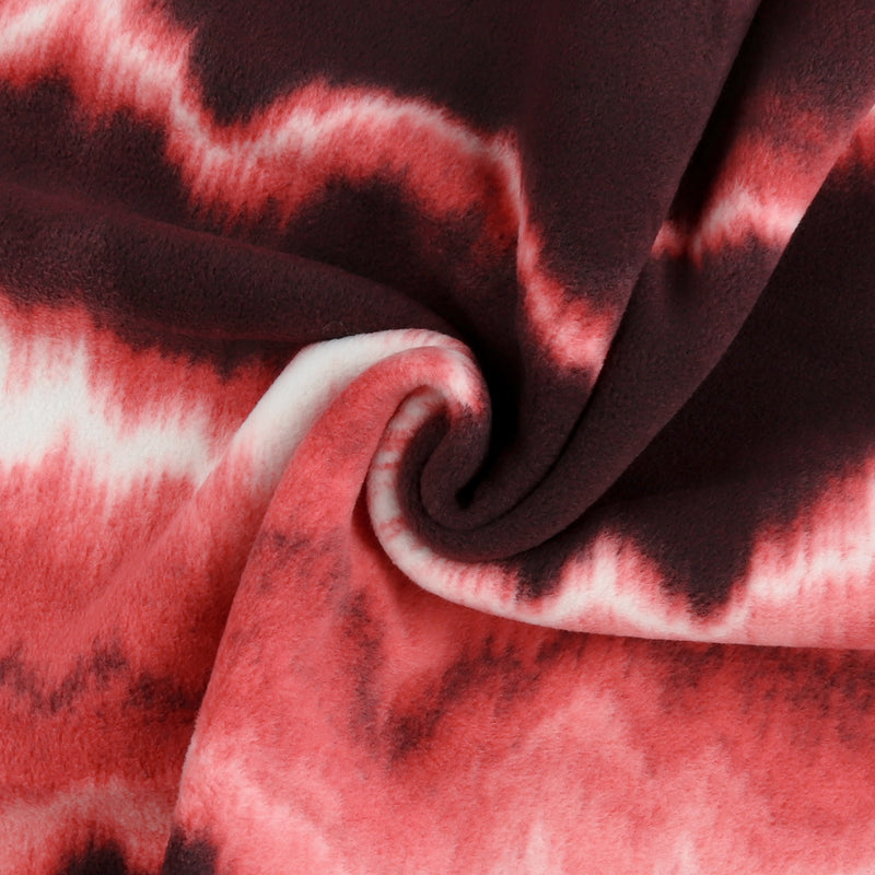 Mountain Fleece Prints - Waves - 008 - Vermilion