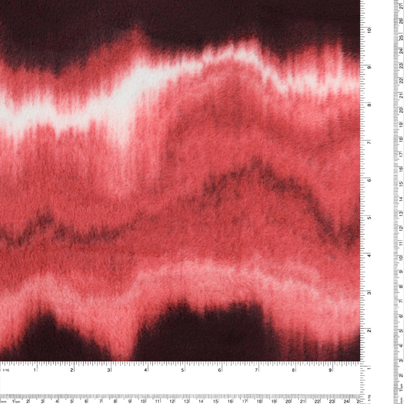 Mountain Fleece Prints - Waves - 008 - Vermilion