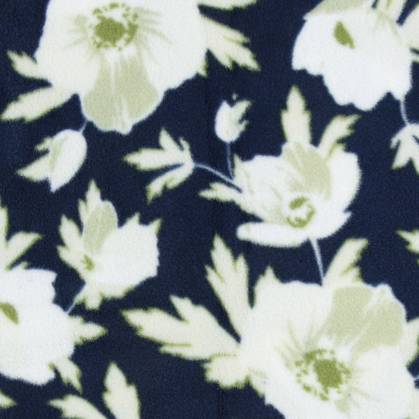 Mountain Fleece Prints - Winter Floral - 013 - Navy