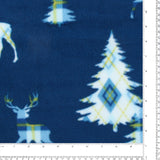 Mountain Fleece Prints - Forest Animal Arggyle - 020 - Navy