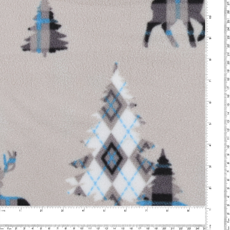 Mountain Fleece Prints - Forest Animal Arggyle - 021 - Dew