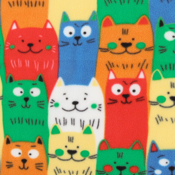 Mountain Fleece Prints - Lots of Cats - 023 - Bright