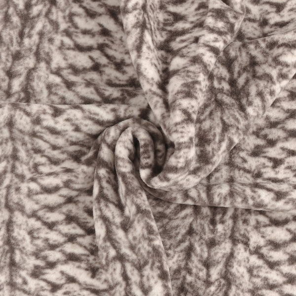 Mountain Fleece Prints - Cable Knit Texture - 030 - Taupe