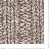 Molleton imprimé - Tricot Torsades - 030 - Taupe