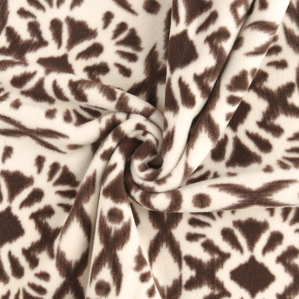 Mountain Fleece Prints - Ikat Art - 031 - Brown