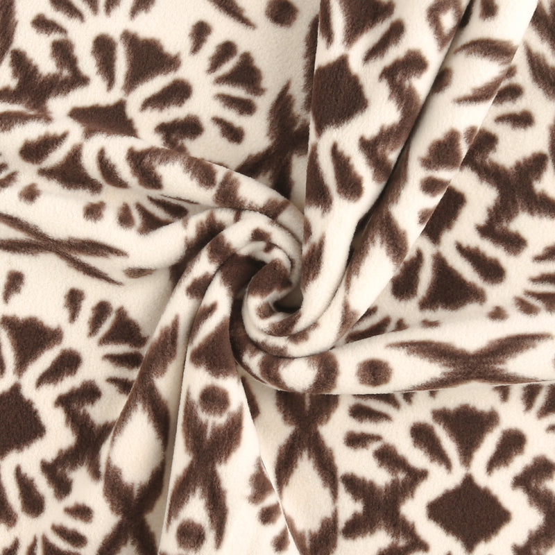 Mountain Fleece Prints - Ikat Art - 031 - Brown