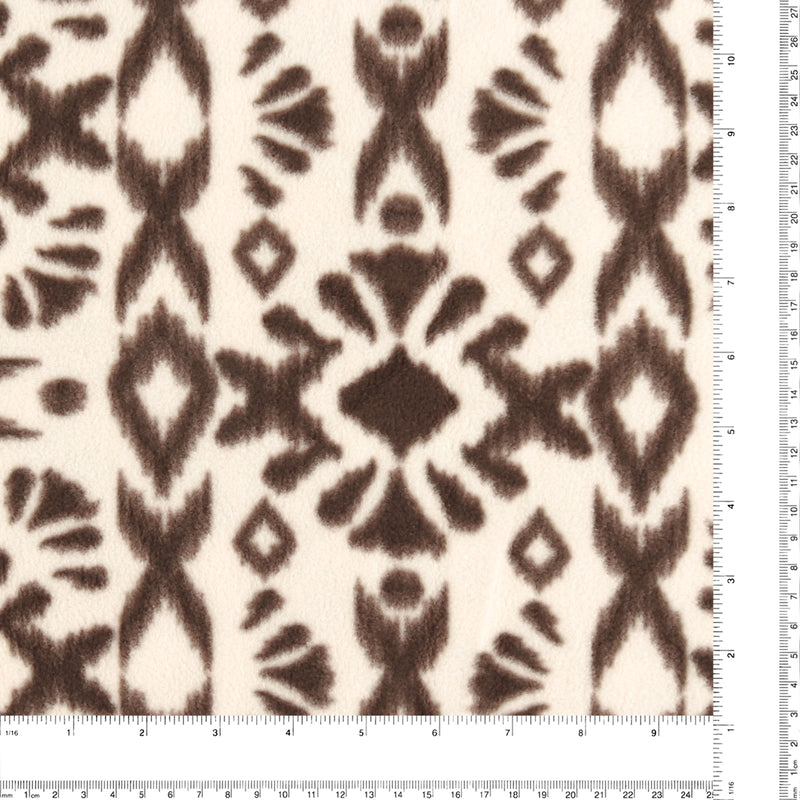Mountain Fleece Prints - Ikat Art - 031 - Brown