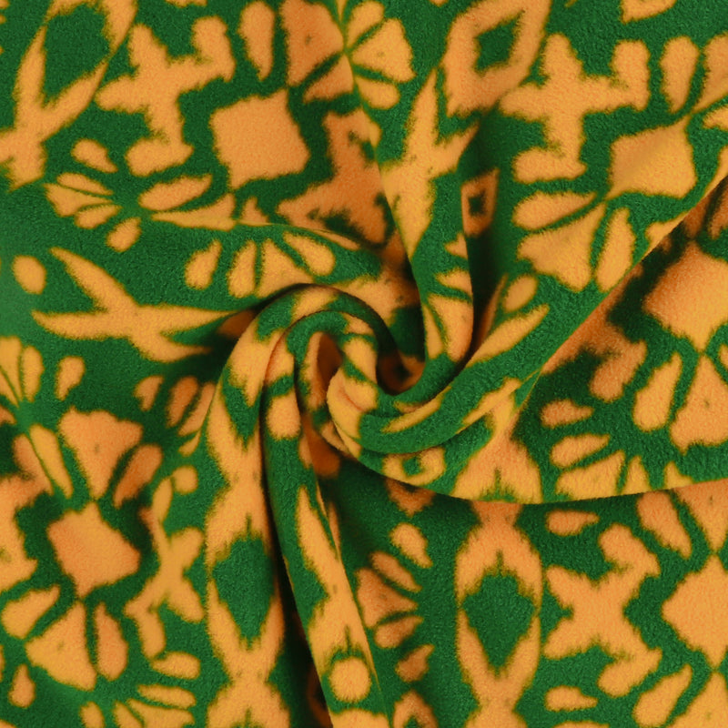 Molleton imprimé - Tricot Torsades - 032 - Orange