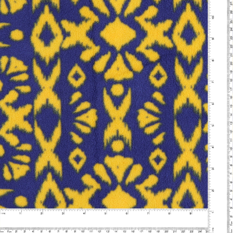 Mountain Fleece Prints - Ikat Art - 033 - Indigo