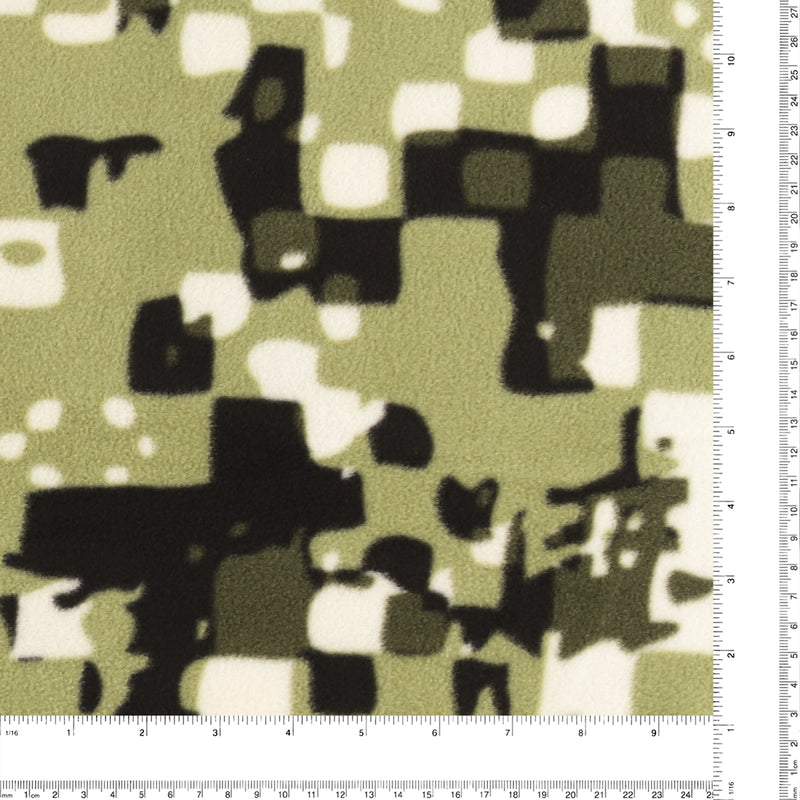 Mountain Fleece Prints - Abstract Houndstooth - 037 - Olive